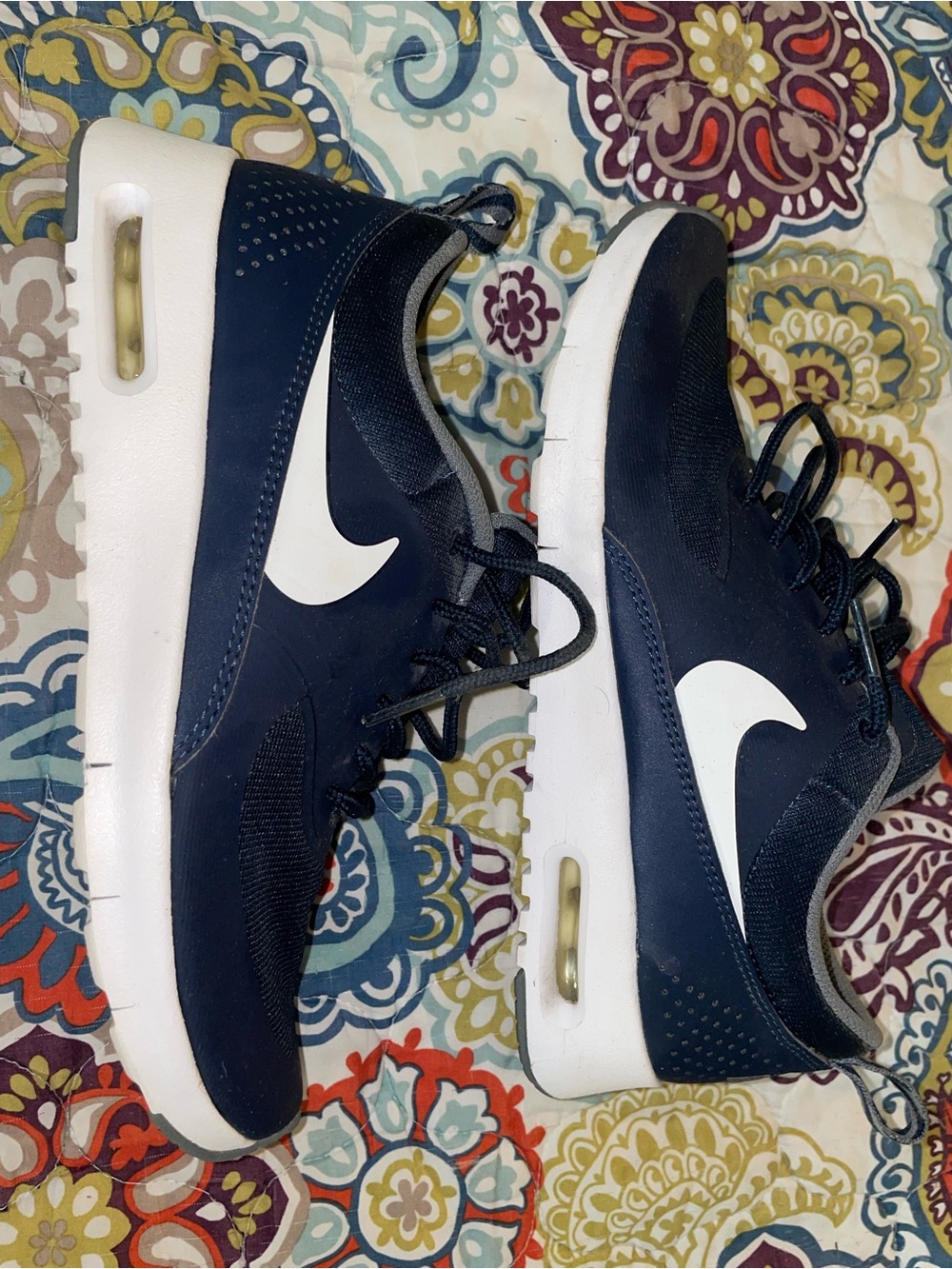 Nike Air Max Thea Navy White Sneakers Youth 6Y Women’s 7.5